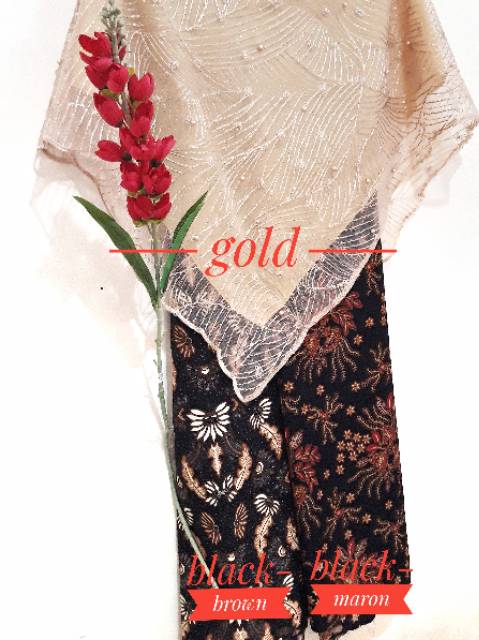 Setelan Kebaya Modern Exquisite Tulle Cape &amp; Bawahan Lilit Batik Eksklusif / Tulle Cape SET