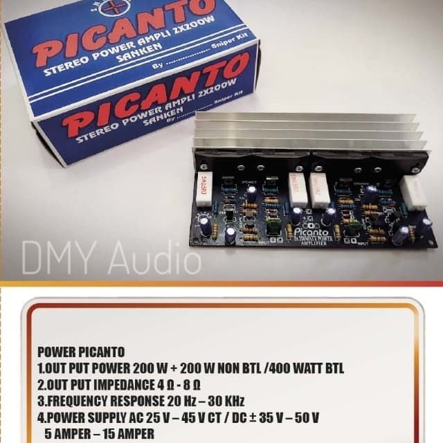 Kit Power Amplifier Stereo 2x200 Watt PICANTO