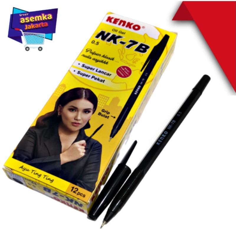 Bolpen KENKO Pulpen NK-7B Oil Gel Grosir 12pcs