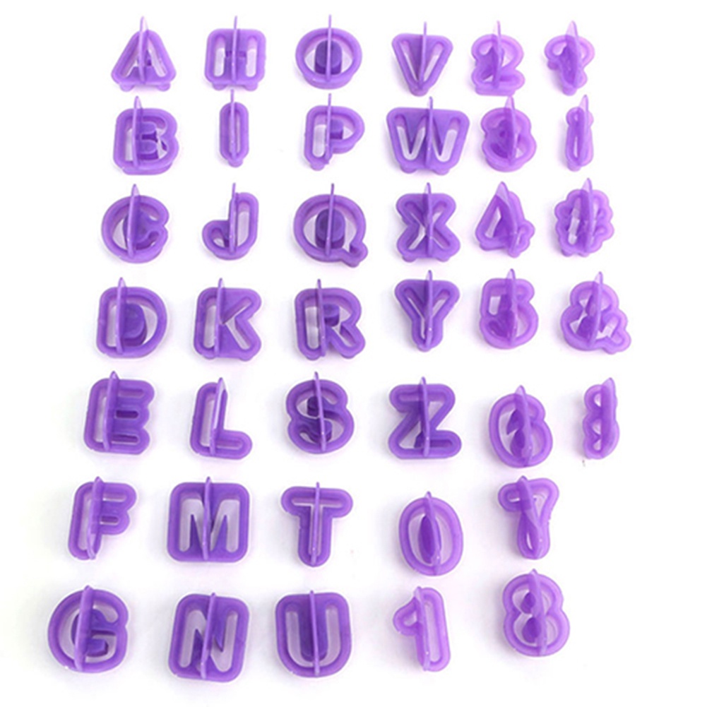 [Jianxin] 40 Pcs Icing Cutter Mold Alphabet Letter Fondant Cake DIY Decorating Mould Set