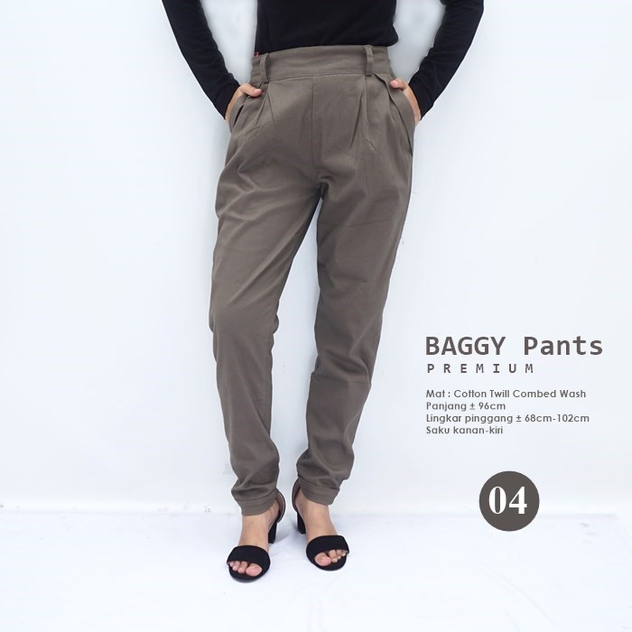 Baggy Pants Premium bahan katun twill combed wash