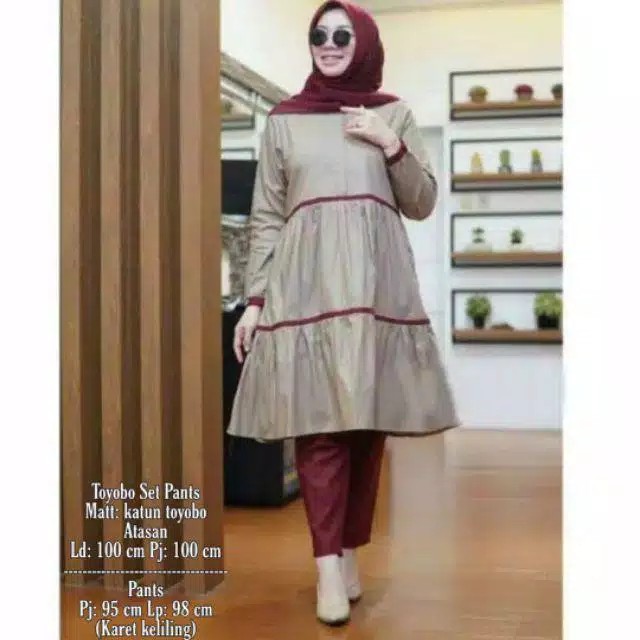 TOYOBO SET PANTS / Setelan Aplikasi Set Toyobo Atasan Bawahan / ninos / ninos stelan originial