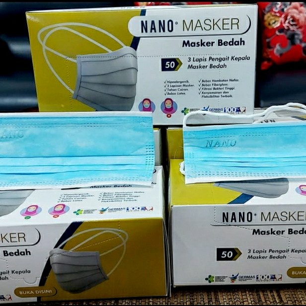 Nano masker Hijab bedah kemenkes AKD/ Masker Hijab / Masker Headloop/