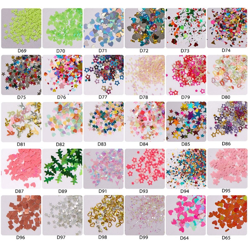 Siy Serpihan Sequin Glitter 3d Aneka Warna Untuk Dekorasi Nail Art