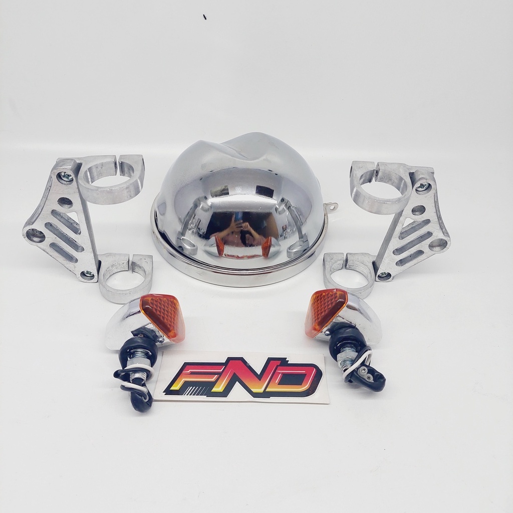 batok L2G set pangkon CNC AS 31 33 crom press lampu daymaker 5 75 inch 5,75 inc cb megapro set riting