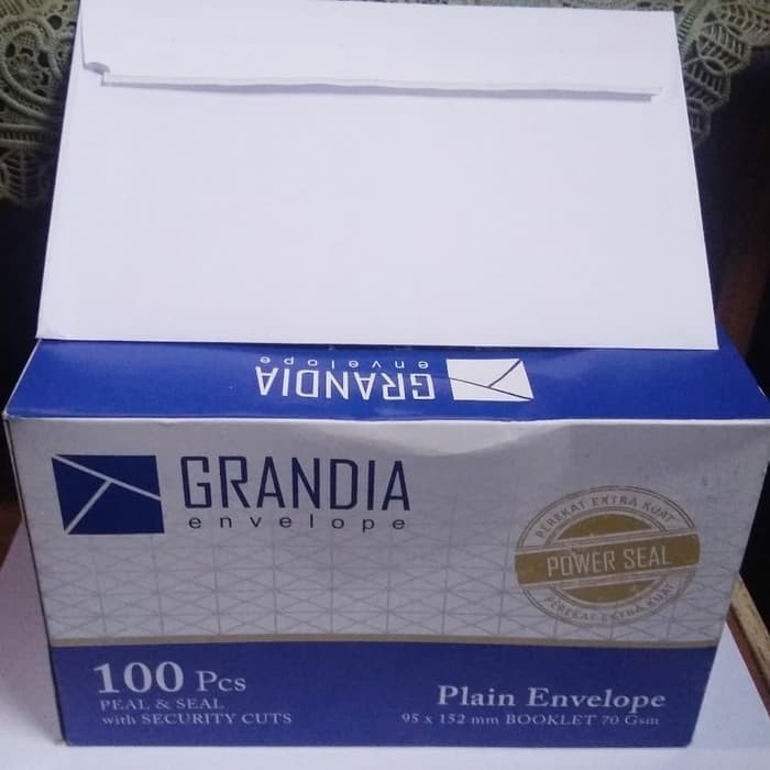 

Bagus Amplop Putih Polos Pendek Grandia Envelope 104 Lem Berperekat - 1 Pack Terbatas
