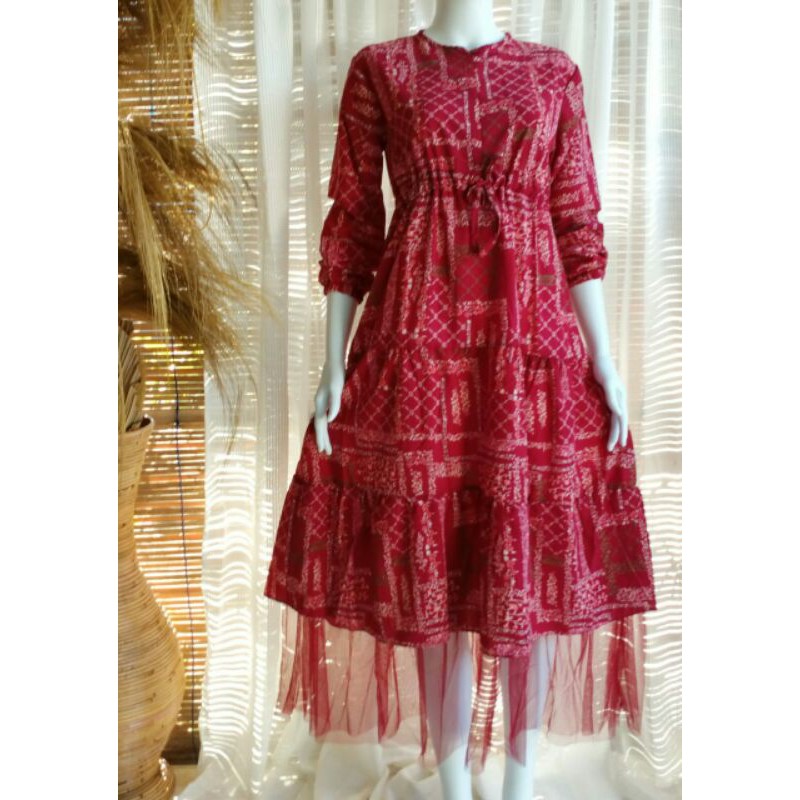 ready stok Gamis tutu Matt monalisa mix tutu