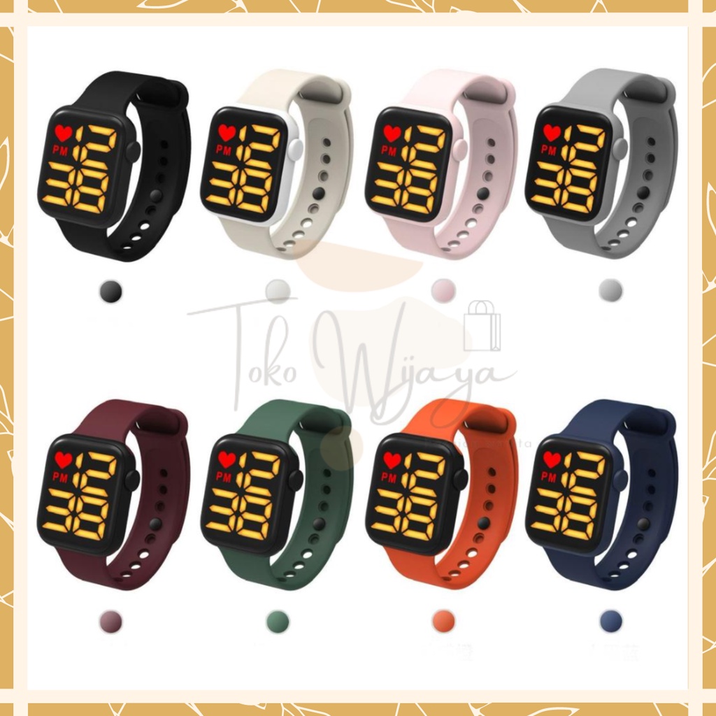 Jam Tangan Led Digital Pria Wanita Remaja Couple Rubber Electronic Fashion