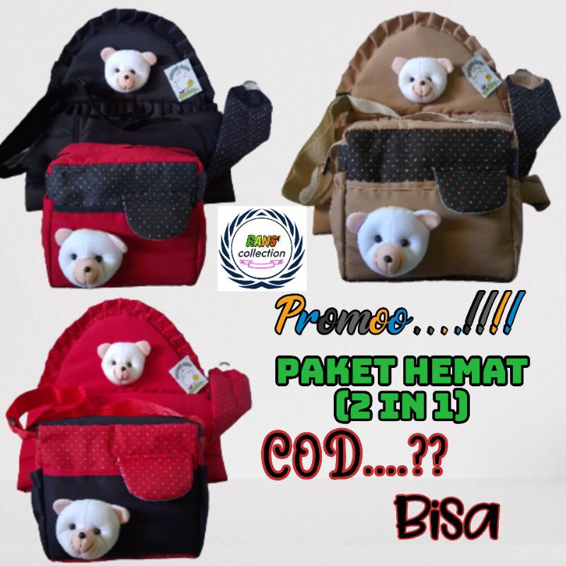 (SATU SET) Gendongan bayi topi asli &amp; tas slempang salem