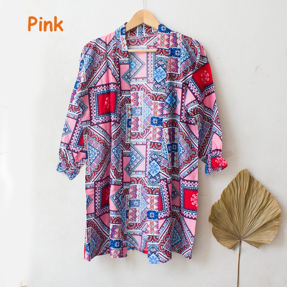 JakartaFashion - cardigan long bohemian kardigan pantai tribal BOHO etnic lengan panjang adem rustik