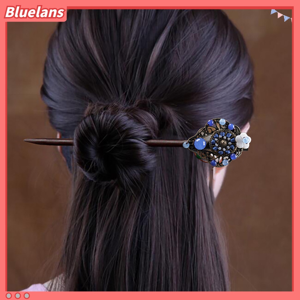Bluelans Jepit Rambut Model Rumbai Bahan Kayu Gaya China Vintage Untuk Wanita