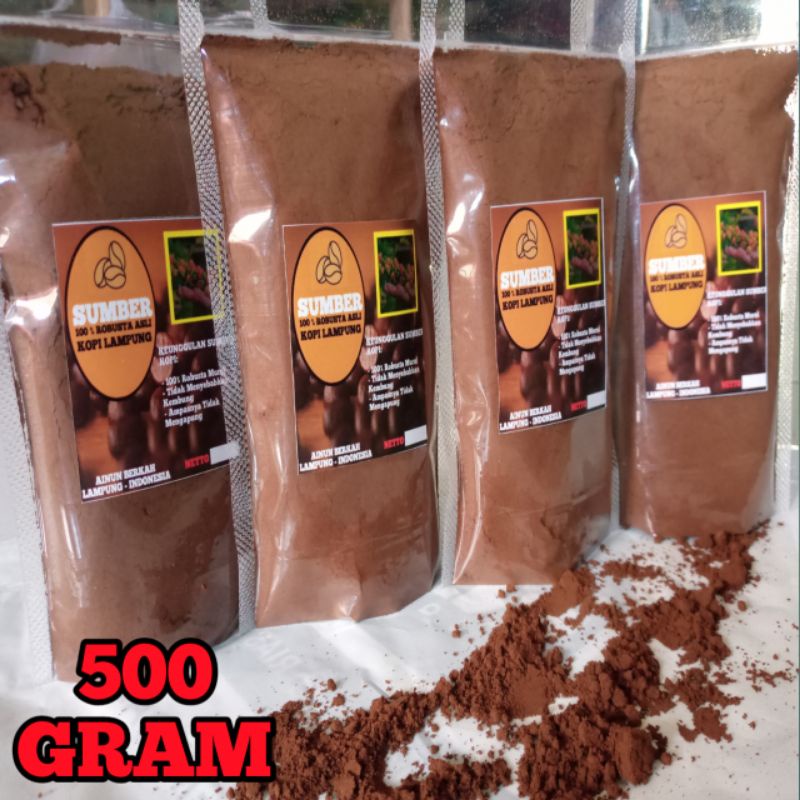 

Kopi Lampung Asli SUMBER KOPI (500 Gram) | Kopi Asli Bubuk Robusta Murni Pilihan