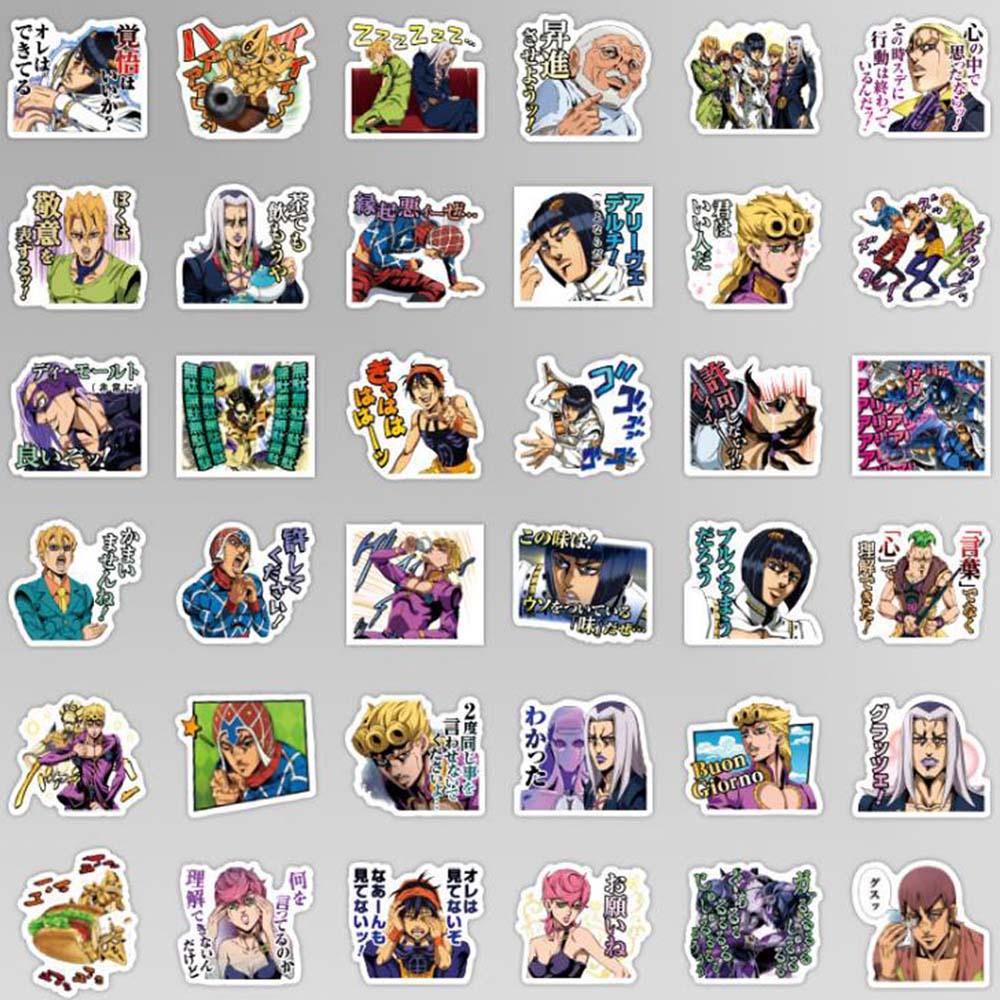 Lanfy JoJo Bizarre Adventure Kartun PVC 40pcs Scrapbooking Gitar Koper Alat Tulis Stiker Untuk Koper Laptop JoJo Fans Koleksi Hadiah Anime Stiker