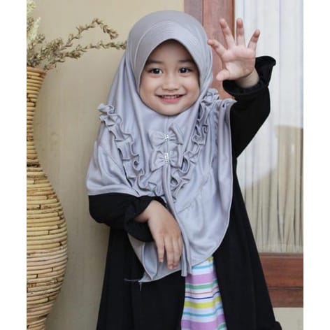 Kerudung Jilbab Hijab Instan Anak Sekolah SD,TK,PAUD  Usia 3 4 5 6 tahun  PITA