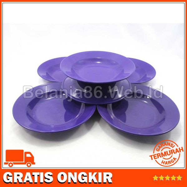 6 Pcs Piring Bulat Dinner Ware P08 - Ungu