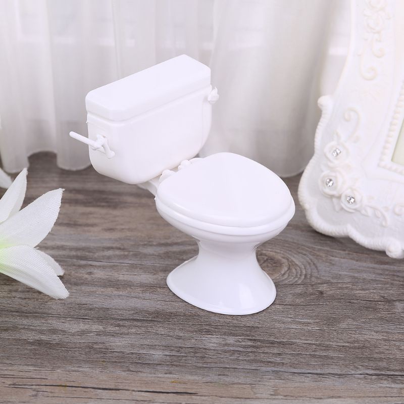 Mary Dollhouse Miniatur Furniture Vintage Pemodelan Kamar Mandi Toilet Putih Bayi Pretend Mainan Boneka Aksesoris