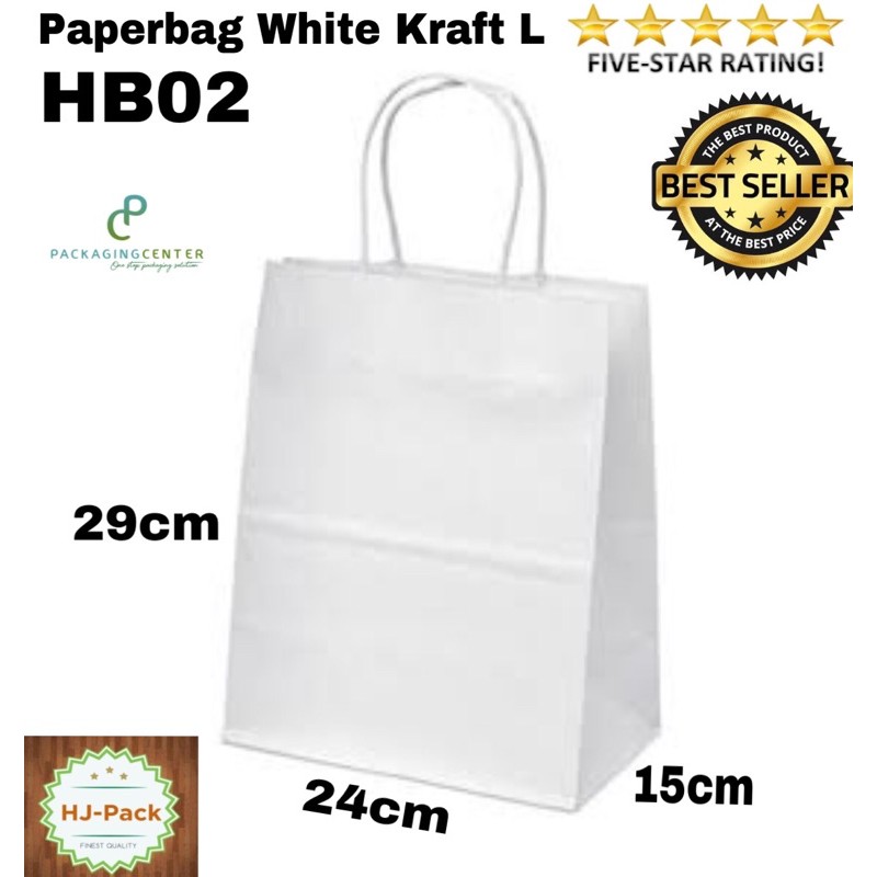 

Minimal Order 25 pcs dan Kelipatan 25 pcs! Paperbag Putih Kraft L Putih HB 02 Tas Kertas Dus Nasi Goodie Bag Shopping Bag Tas Souvenir Tas Belanja