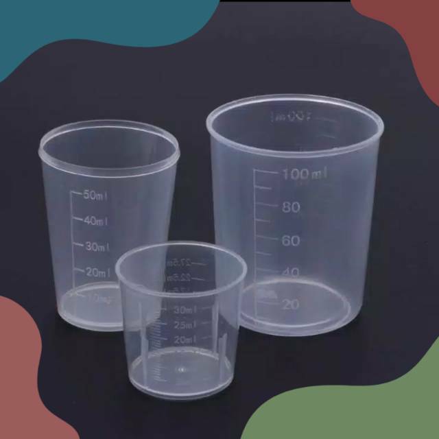 3pcs Gelas Ukur/Gelas Takaran Resin 30 50 100ml bahan plastik