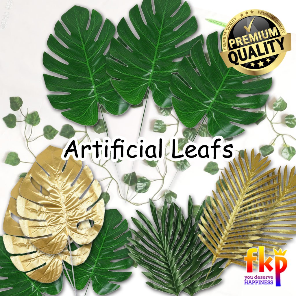 FUN KIDS PARTY Daun Artificial Monstera / Daun Plastik Palem / Daun Anggur Pesta Hiasan Rumah / Palm