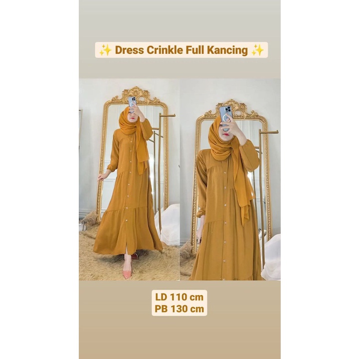 Dress Full Kancing /gamis kekinian/gamis terbaru/dress wanita/dress wanita kekinian/dress wanita ter