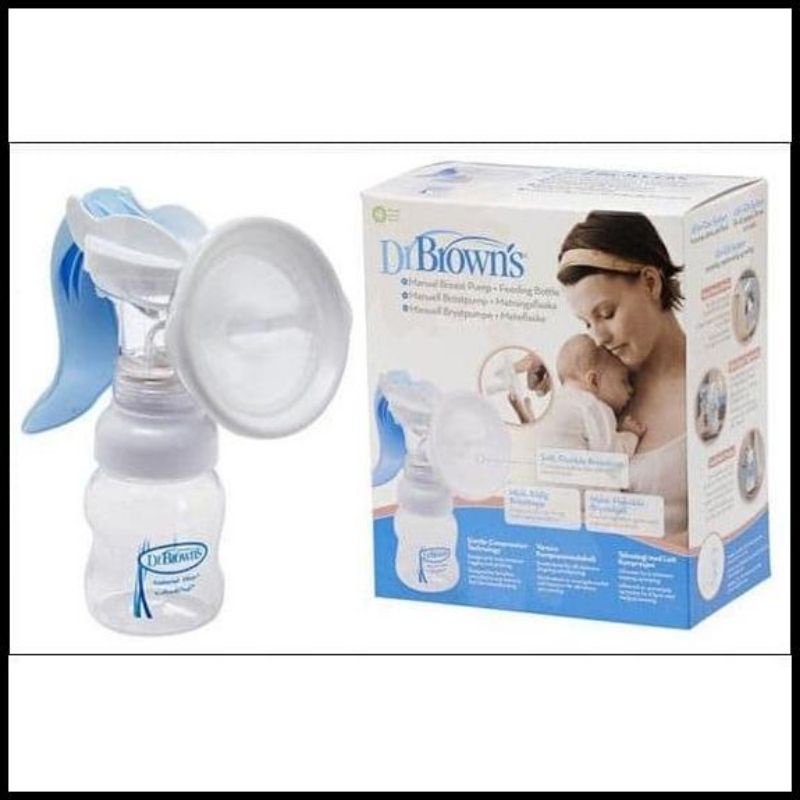 Promo Dr. Brown Manual Breast Pump + Feeding Bottle