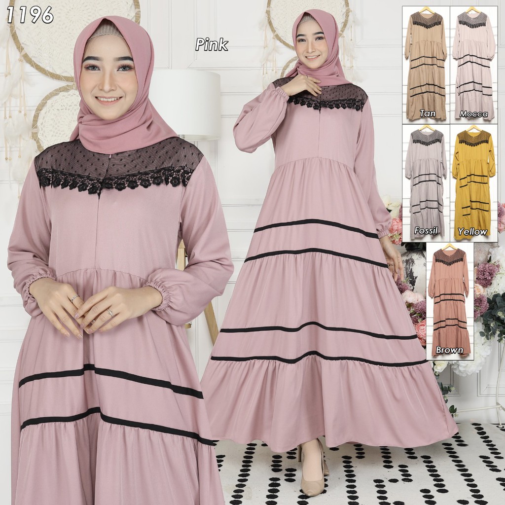 gof Gamis KA-RA  Fashion Muslim Dress Muslimah  Gamis Wanita Polos Motif Bagus Original Kekinian