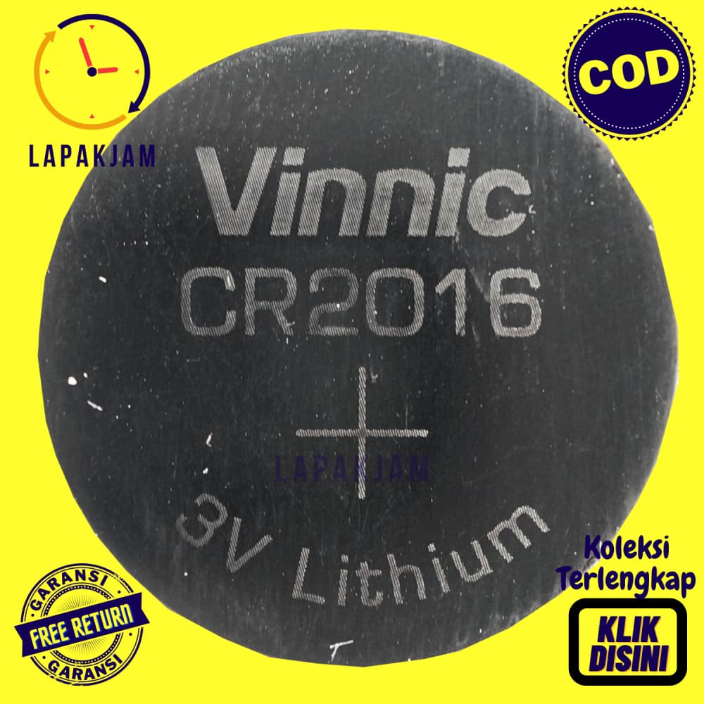 Batu Baterai Jam Tangan Vinnic CR 2016  Perlengkapan Rumah Tangga Original Awet Silver