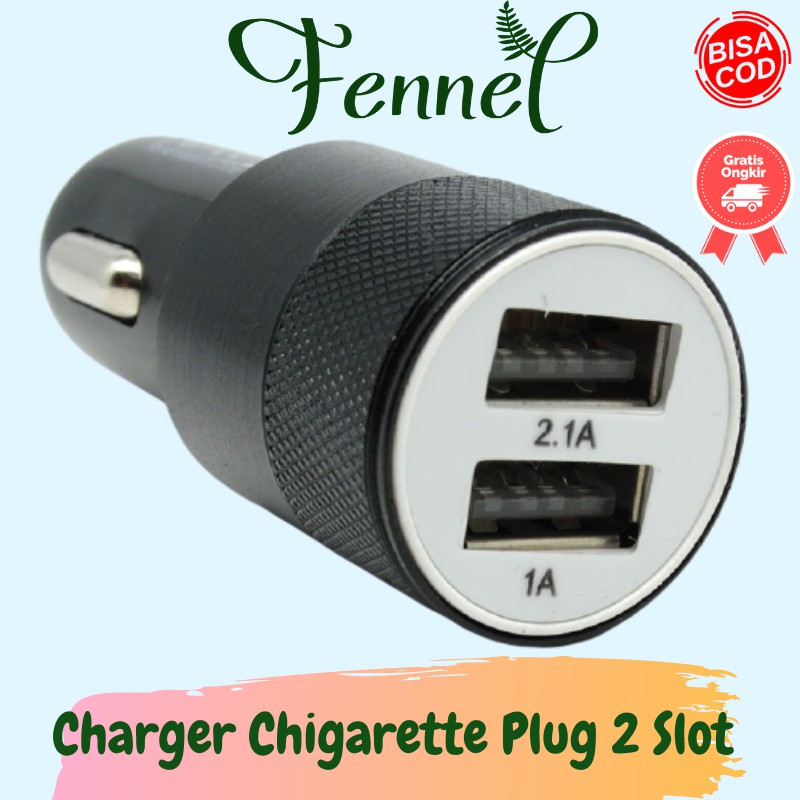 Car Charger Cas Mobil Dua Slot USB 2.1A 1.0A