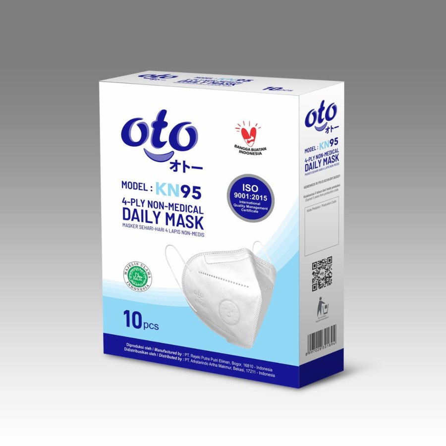 OTO Masker Wajah KN95 Face Daily Mask 4 ply- 1 Box isi 10 Pcs