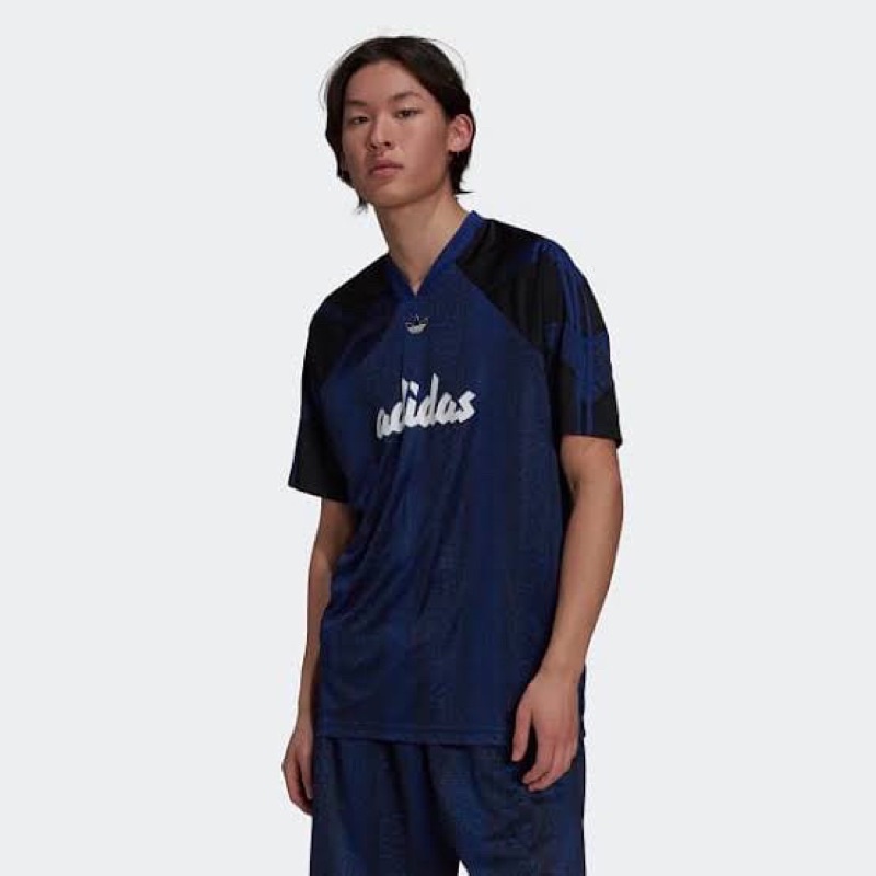 Adidas SPRT Snakeskin Print Football Tee Blue Original