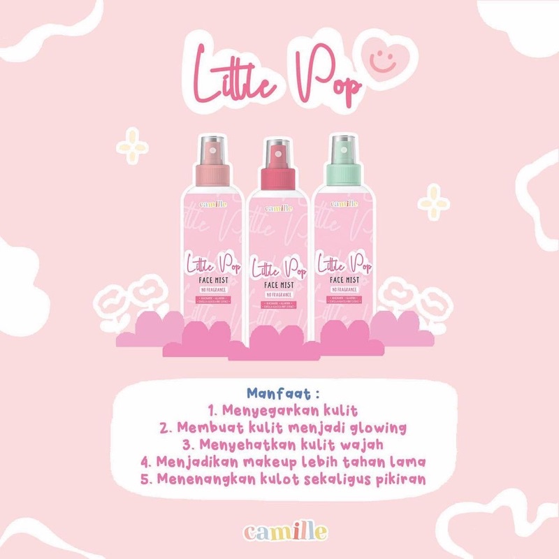 LITTLE POP FACEMIST CAMILLE ORI, FACE MIST CAMILLE 100ml BPOM