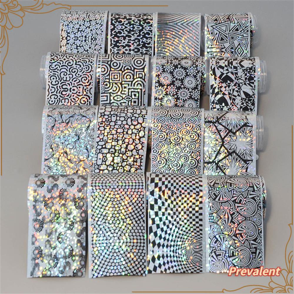 16pcs Stiker Kuku Foil Holografik Motif Langit Berbintang