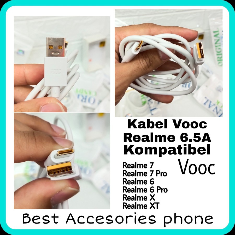 Kabel Charger Realme Vooc Realme 6 Realme 7 Realme 7 Pro 6.5A Original