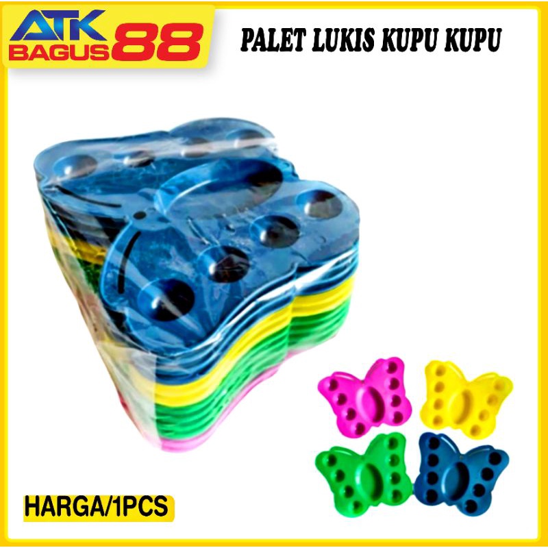 1lusin PALET LUKIS / PIRING CAT AIR KUPU KUPU / TEMPAT CAT AIR BUTTERFLY - Besco