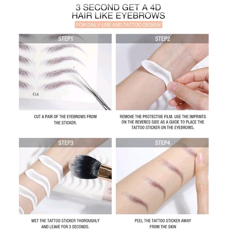 Medan Termurah Set 10 PASANG Stiker Tatoo alis waterproff