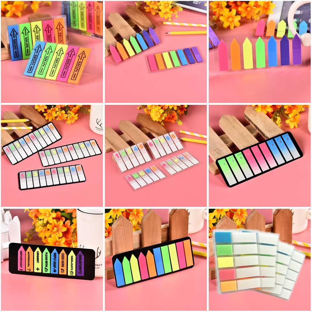 Top Memo Pad Fluorescence Paste Label Stiker Penanda Buku Notepad
