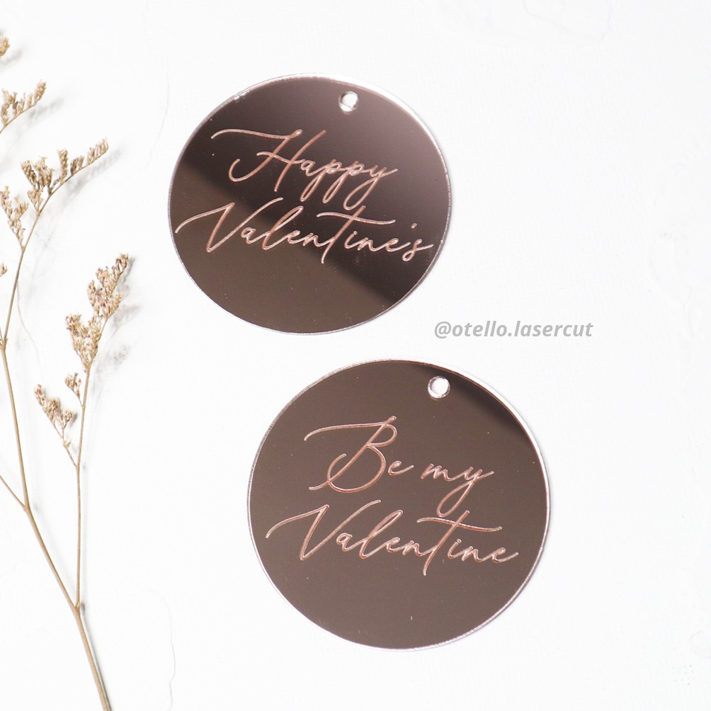 Round Hang Tag Happy Valentine Love Gift Hang Tag Kartu Kado Hampers Hiasan Hadiah Pacar Dekorasi