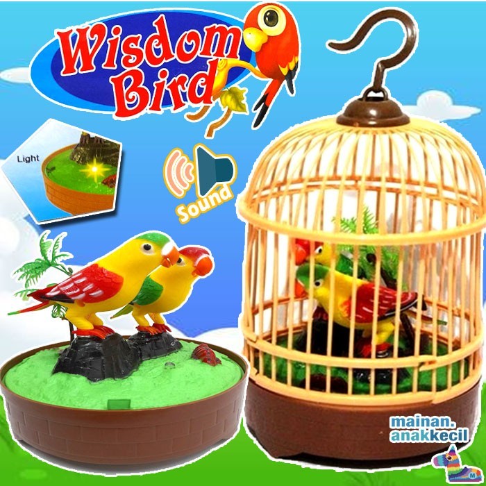 M191 Mainan Wisdom Bird Toy- Sangkar Burung Heartful Bird Bernyanyi