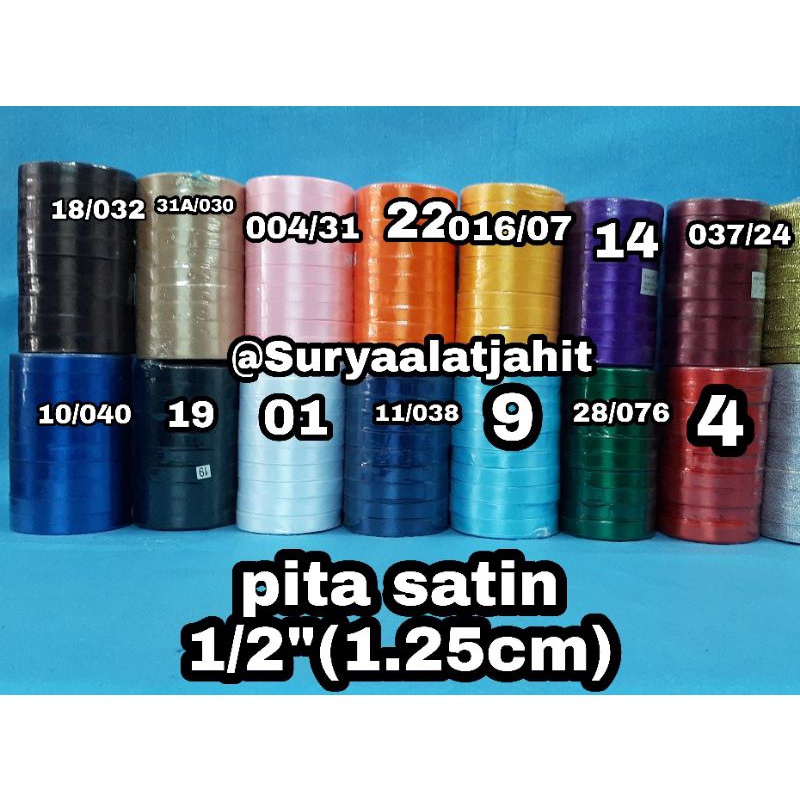 Pita Satin 1/2in (1.25cm) +/-20Y/Rol =rp.3.200/Rol