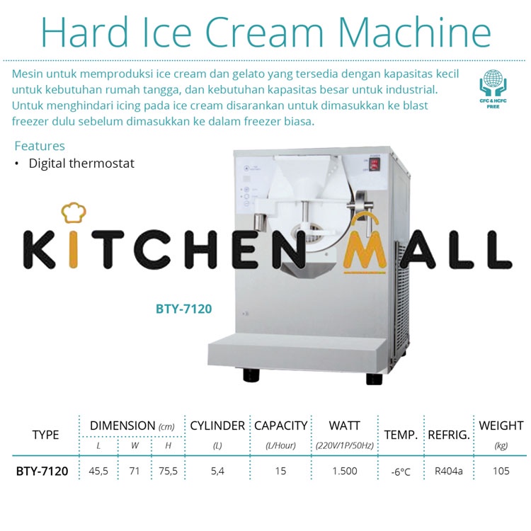 GEA BTY-7120 Hard ice cream machine / mesin pembuat es krim / ice cream maker