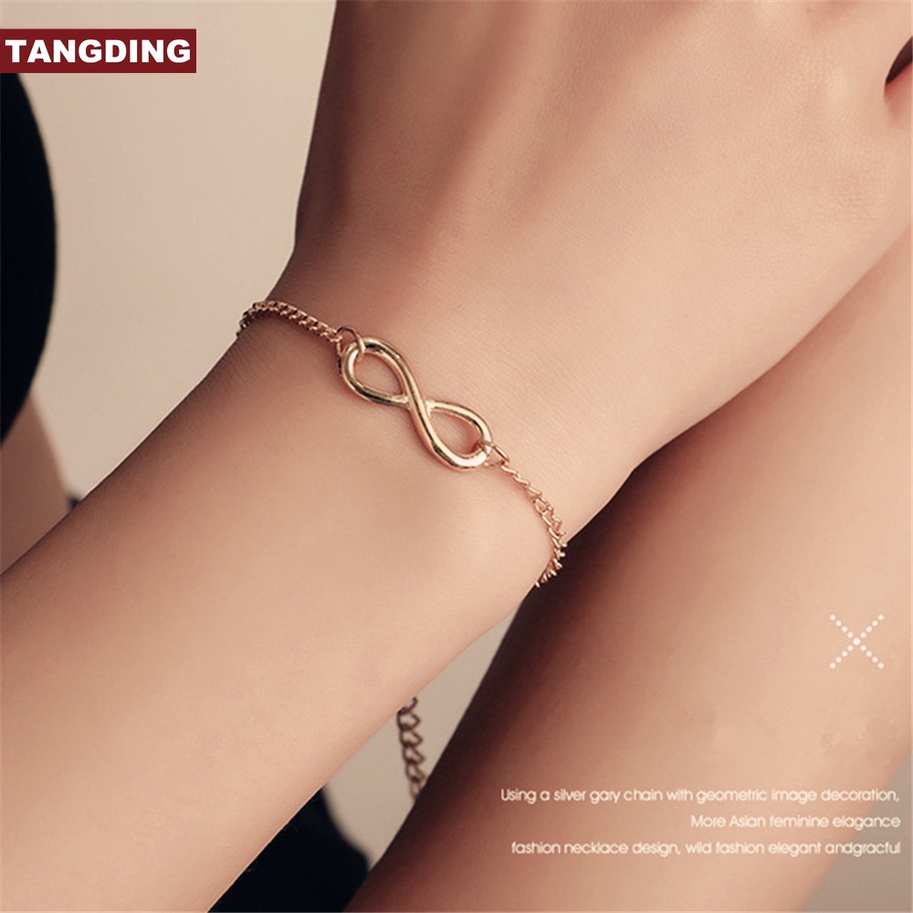 【COD Tangding】Gelang Desain Angka 8 Model Simple Untuk Wanita