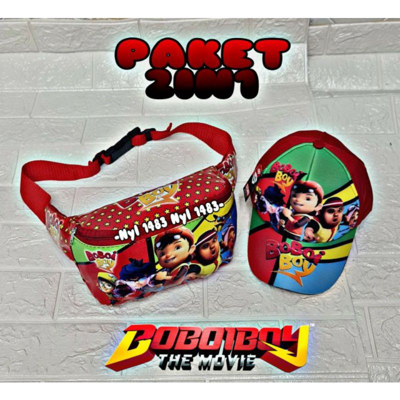 Tas Pinggang/Tas Slempang Anak Laki Laki/Paket Waist Bag Anak Boboiboy Murah