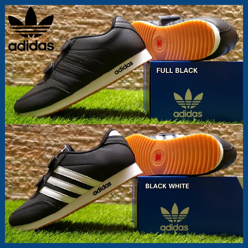 SEPATU ANAK SEKOLAH ADIDAS JUNIOR HITAM SIZE 32 - 38 USIA 5 - 11 TAHUN / SEPATU SEKOLAH ANAK PAUD TK SD ADIDAS MADE IN VIETNAM