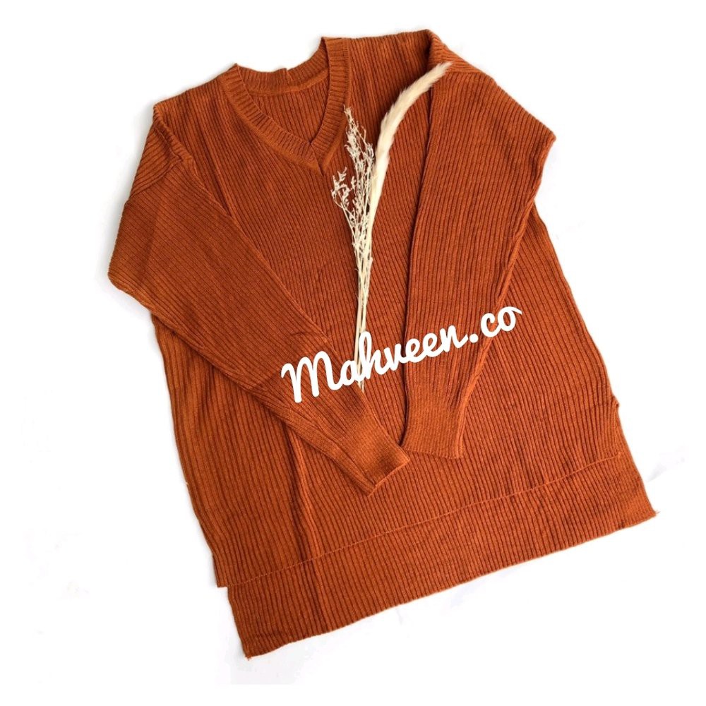 Baju Luaran Wanita-Casual-Outer-Rajut-Vneck Boxy Sweater e disigrosir