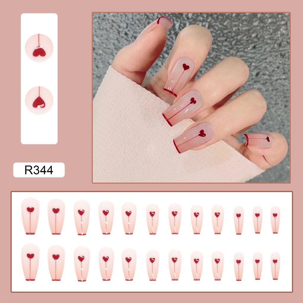 24pcs Kuku Palsu DIY Untuk Nail Art