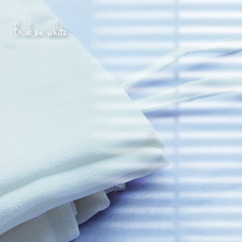 PASHMINA Hijab Diamond Tali (JAHIT TEPI) / Kerudung Pashmina Sabyan Diamond Italiano PART 1-TALI-BROKENWHITE