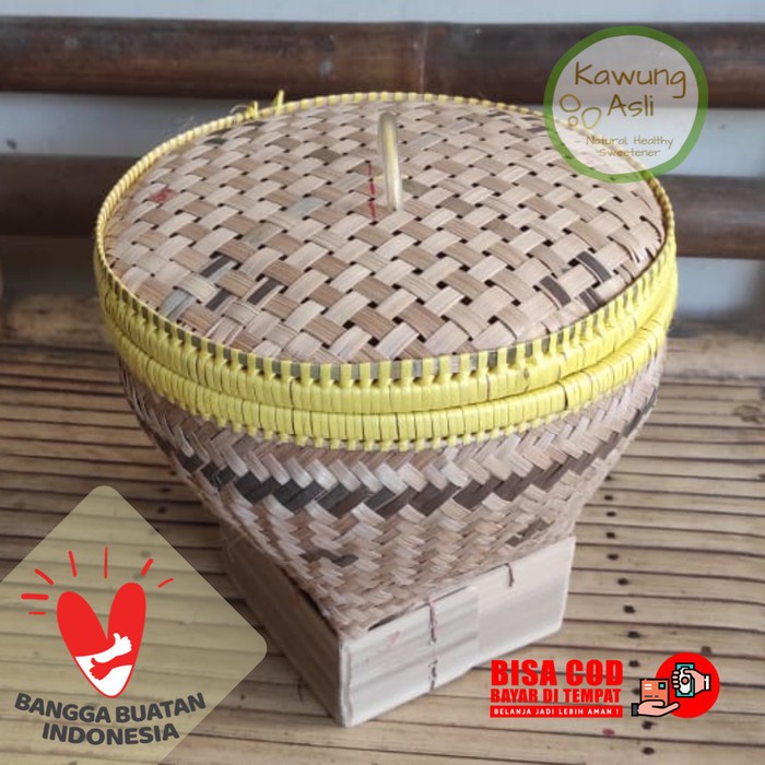 Bakul Wakul Sangkul Boboko Ceting Nasi Kecil dengan Tutup dari Bambu - Bakul A