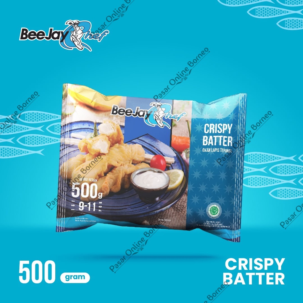 BeeJay Chef Ikan Lapis Tepung Crispy Batter 500 Gram Frozen Food