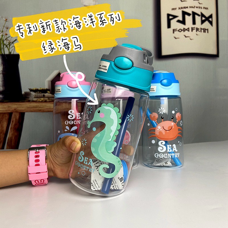 Botol Minum Anak Sedotan 480 ML BPA FREE Motif Karakter Lucu Import Terbaru - Botol Minum Anak Sekolah Anti Tumpah Kekinian [BT03]