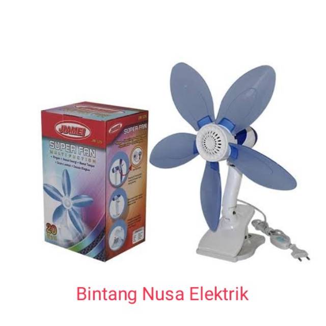 Jiamei JM-529 Super Fan/Mini Fan Japit/Mini Fan Jepit/Mini Fan Tembok/Mini Fan Duduk/Mini Clip Fan/Mini Wall Fan/Mini Desk Fan 20 Watt